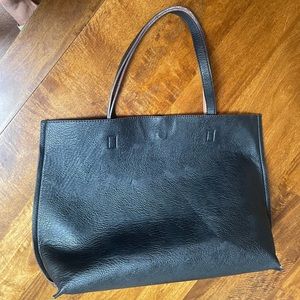 Reversible Faux Leather Tote and Wristlet.